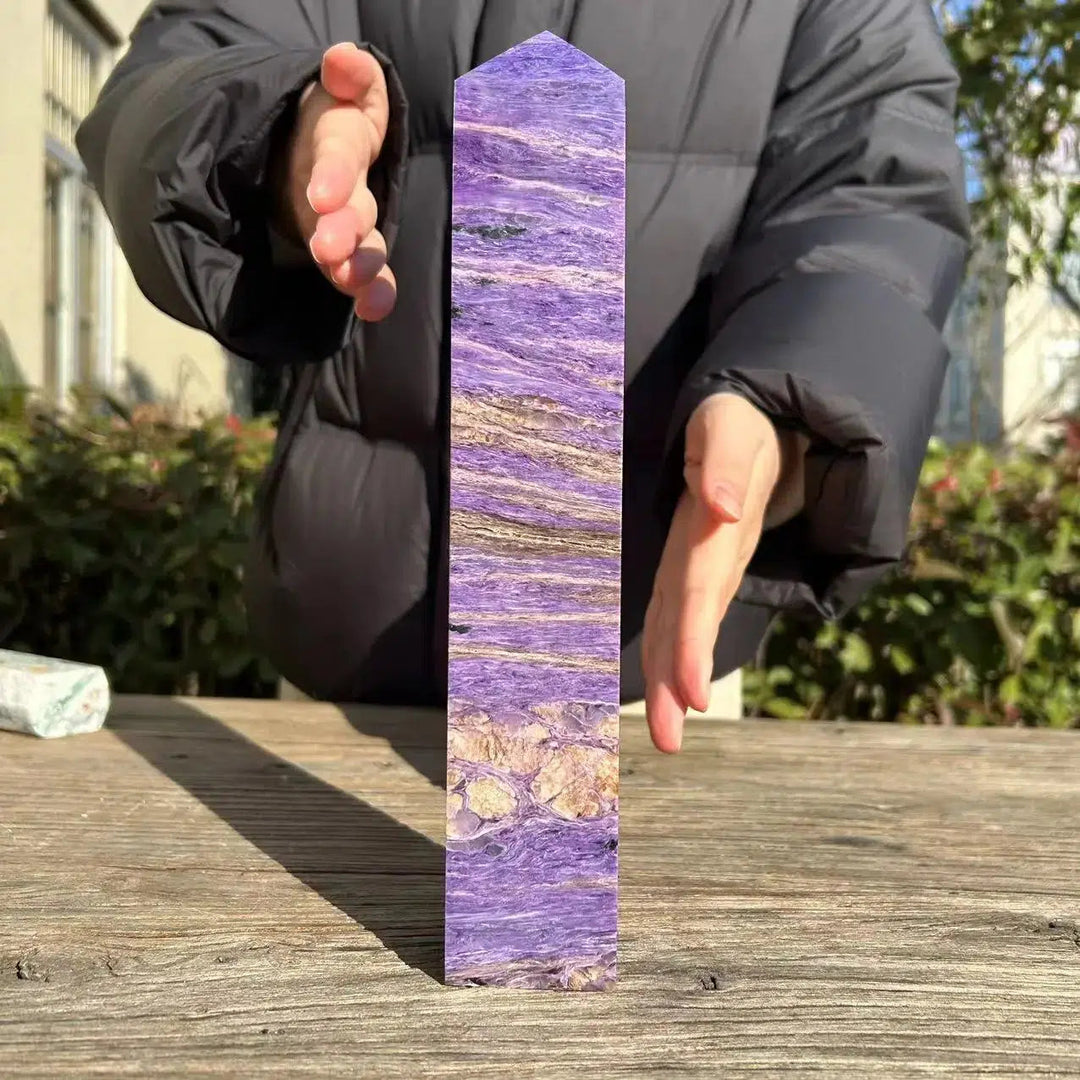 Natural Charoite Tower