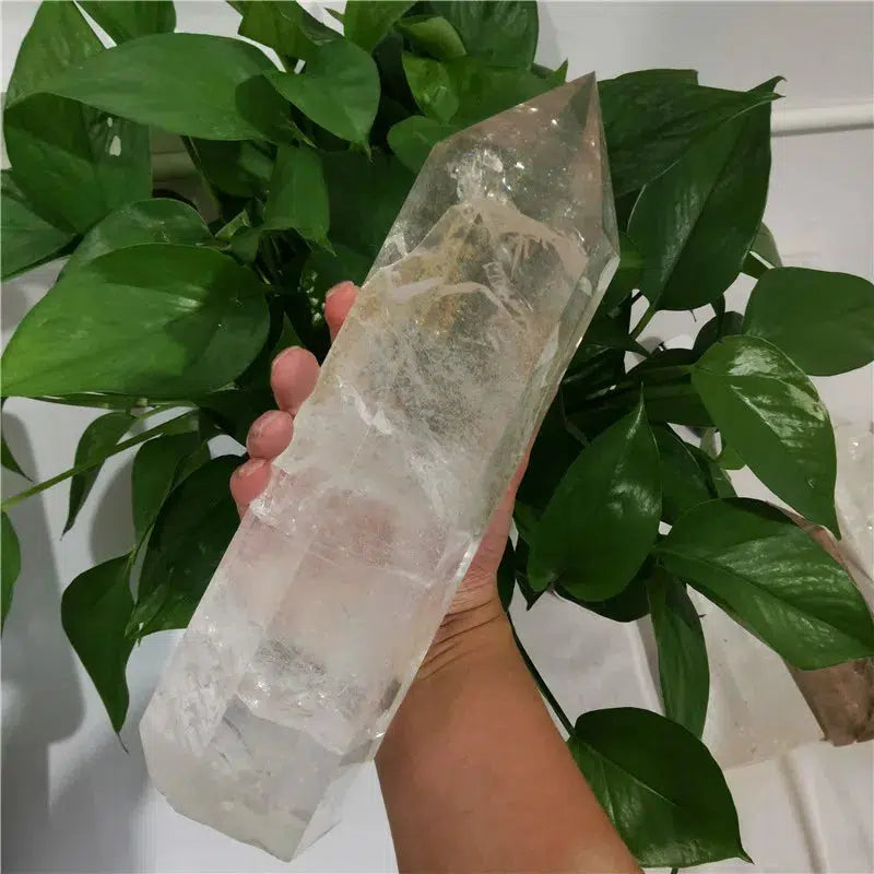 Natural Clear Quartz Tower With Rainbows Galore