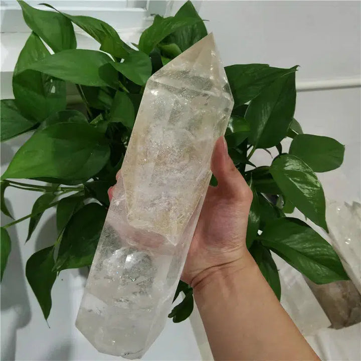 Natural Clear Quartz Tower With Rainbows Galore