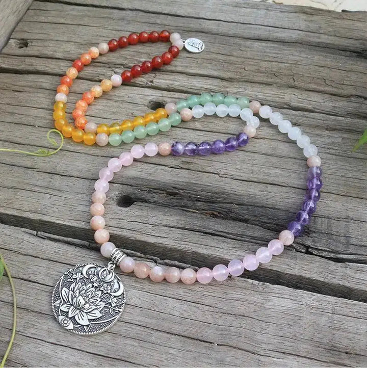 Natural Crystal 108 Bead Mala Necklaces & Bracelet Sets