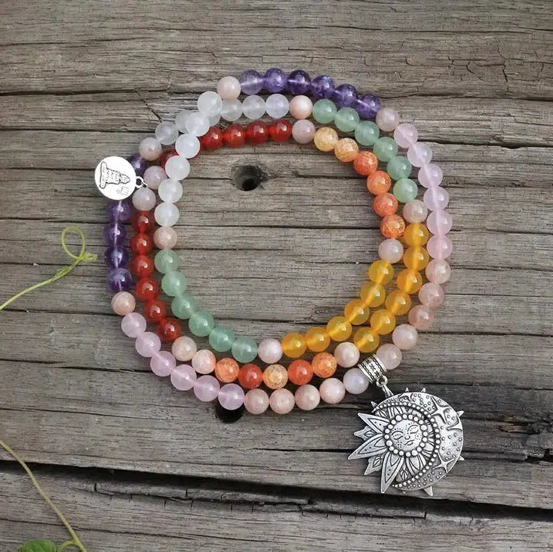 Natural Crystal 108 Bead Mala Necklaces & Bracelet Sets