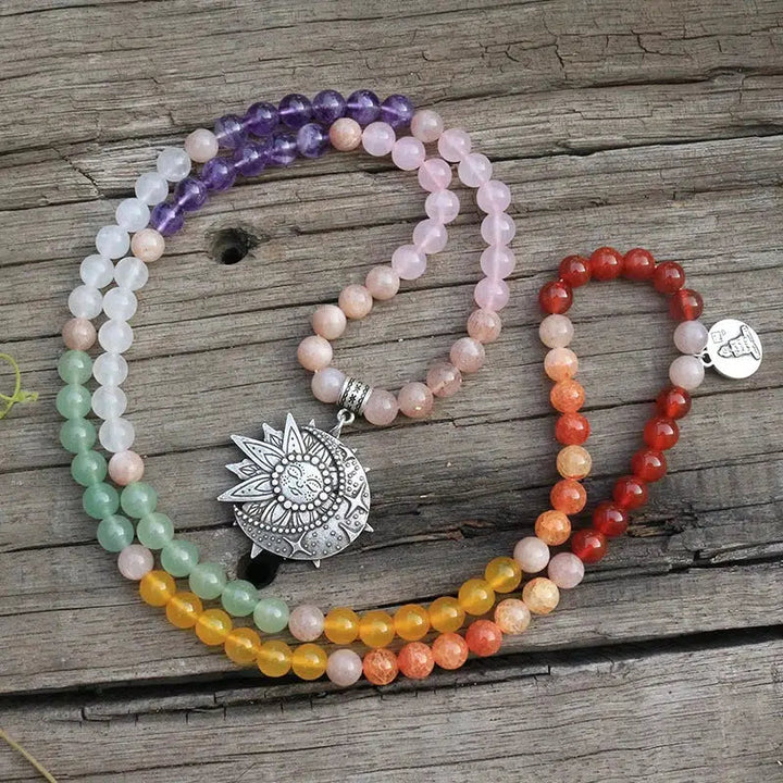 Natural Crystal 108 Bead Mala Necklaces & Bracelet Sets