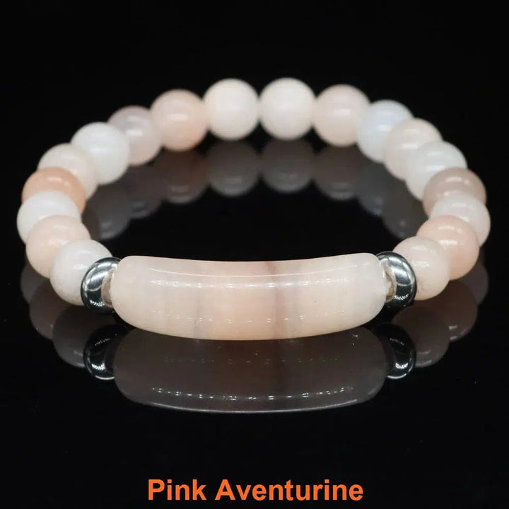 Natural Crystal Rectangle Bar Bead Bracelets in 22 Materials