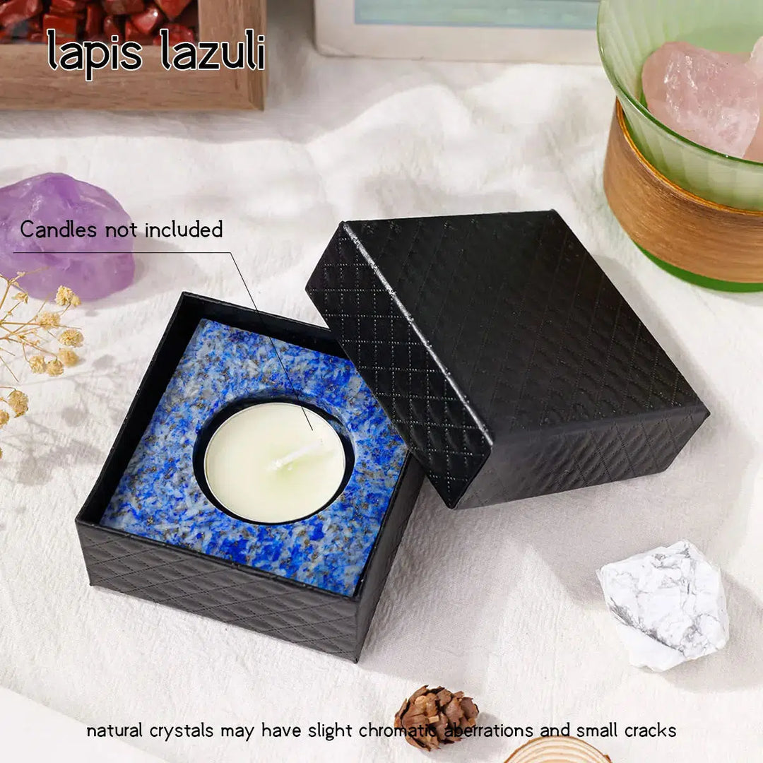 Natural Crystal Square Crystal Tea Light Candle Holder