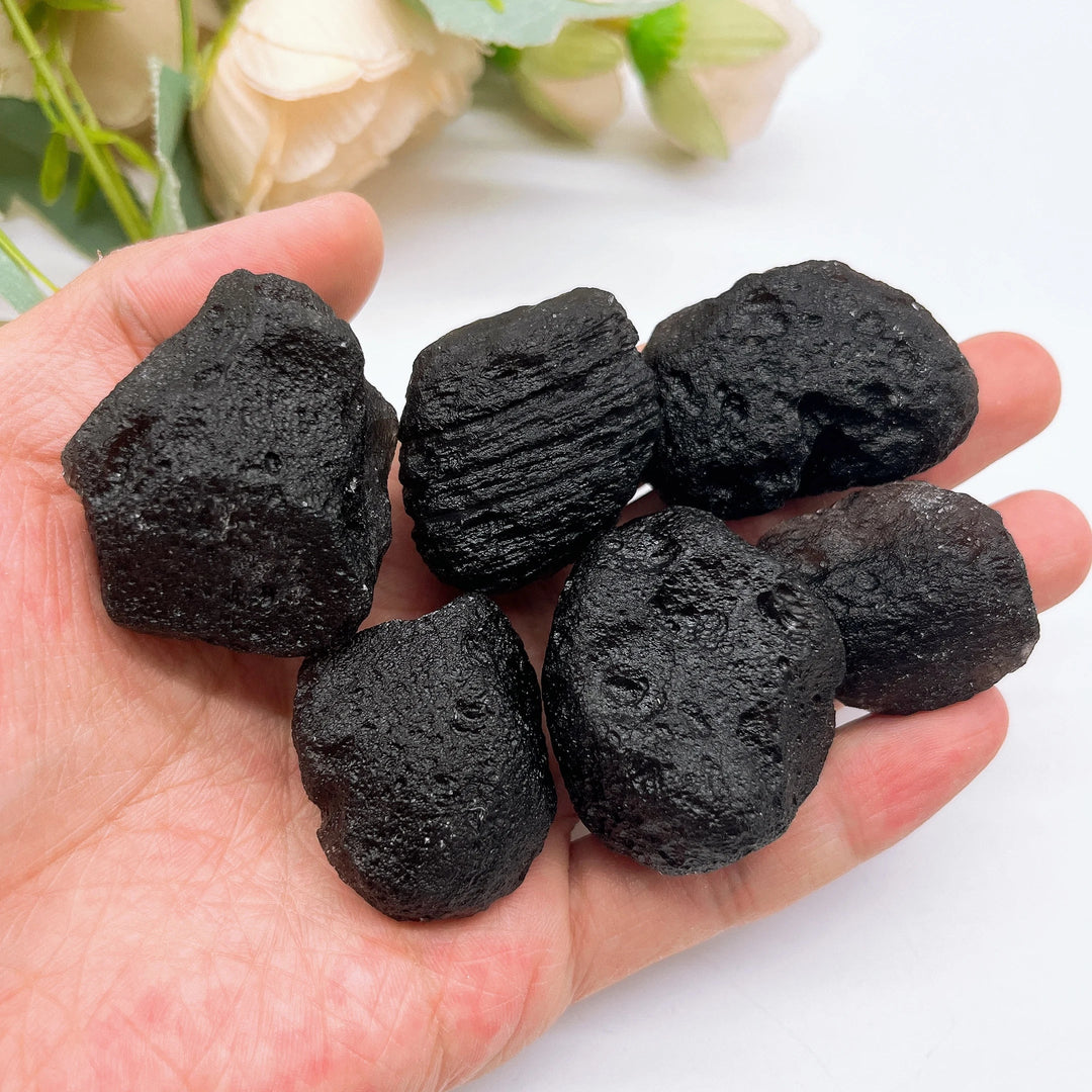 Natural Czech Black Glass Tektite Meteorite Rock