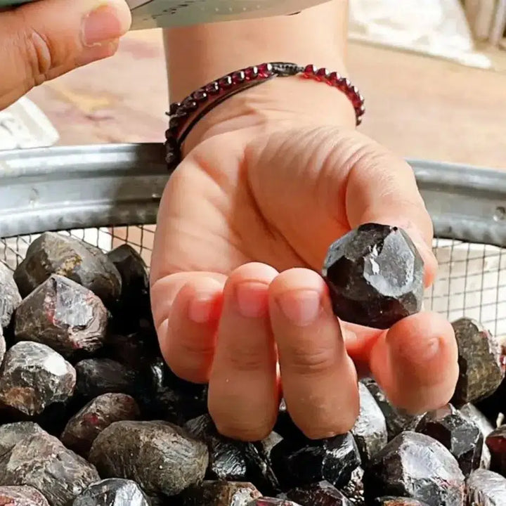 Natural Faceted Red Garnet Crystal