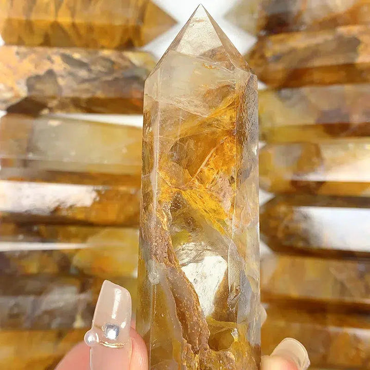 Natural Golden Healer Quartz Tower