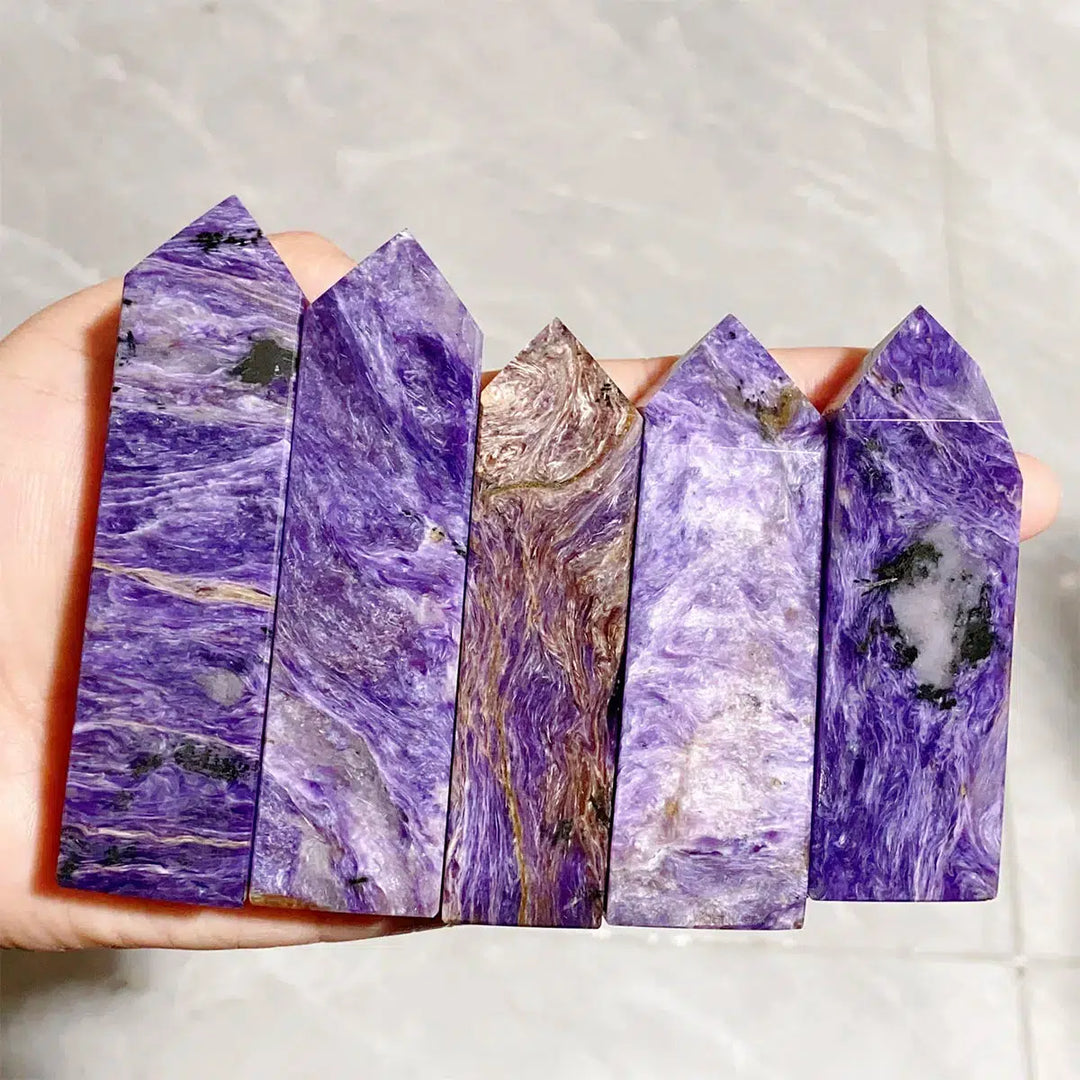 Natural High Quality Charoite Tower