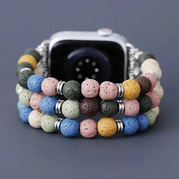 Natural Lava Beads Apple Smart iWatch Strap