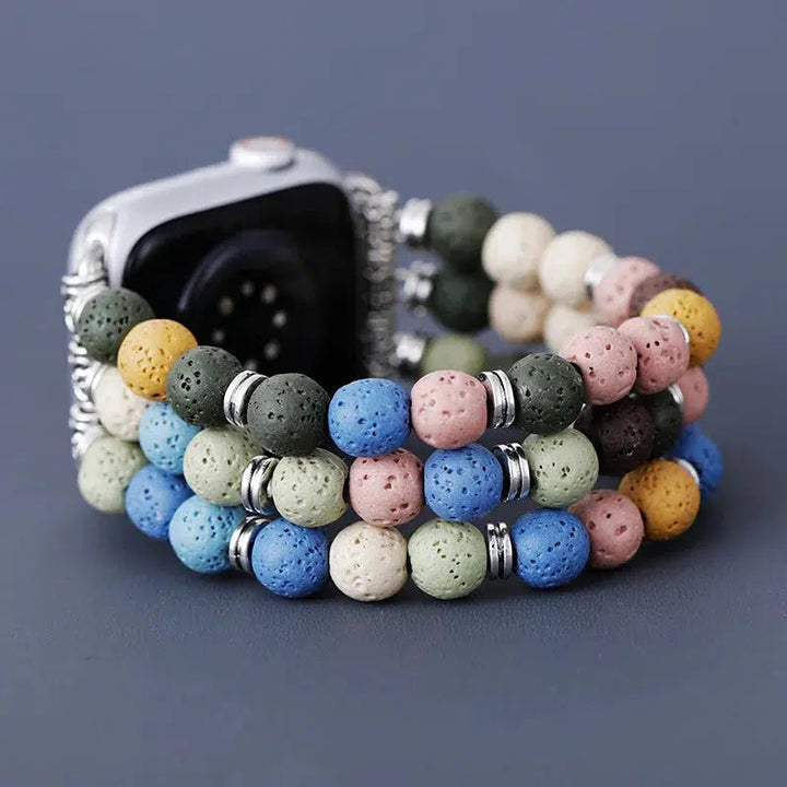 Natural Lava Beads Apple Smart iWatch Strap