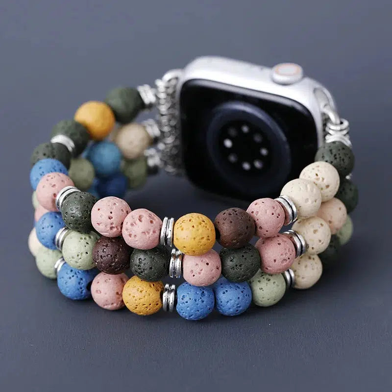 Natural Lava Beads Apple Smart iWatch Strap