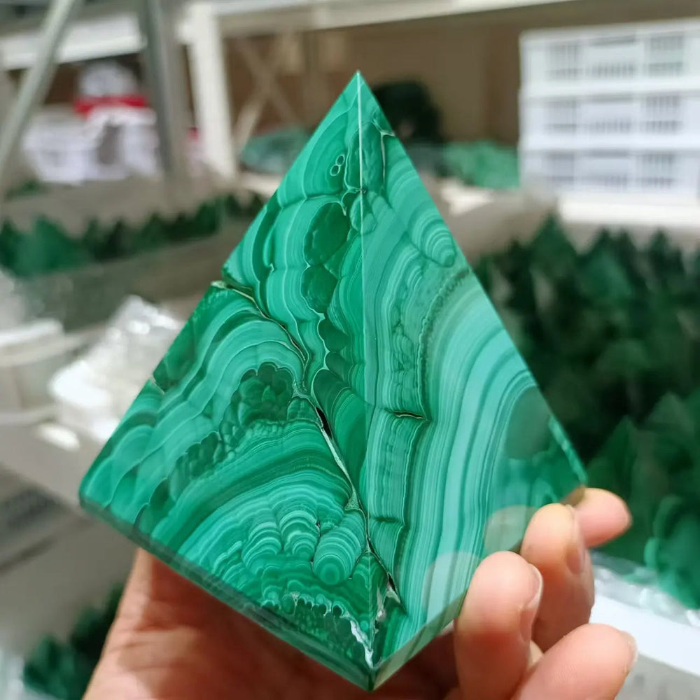 Natural Malachite Pyramid