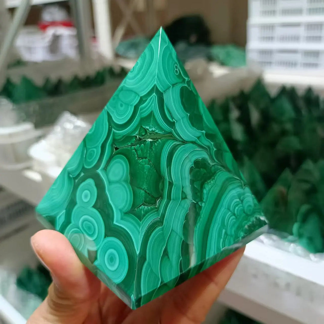 Natural Malachite Pyramid