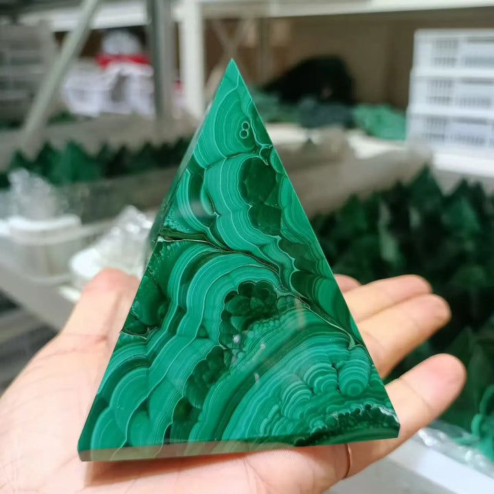 Natural Malachite Pyramid