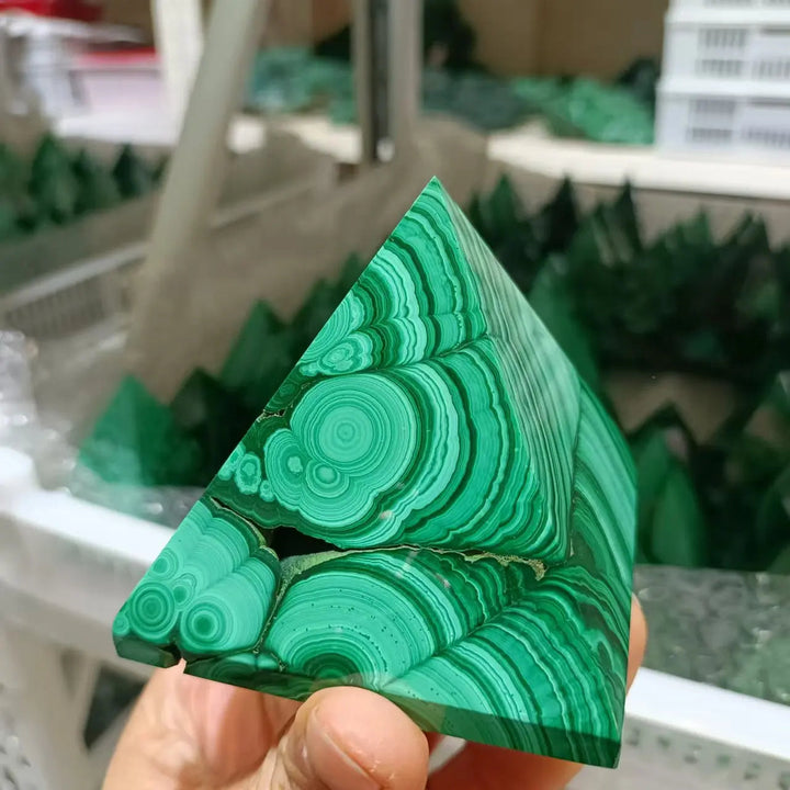 Natural Malachite Pyramid