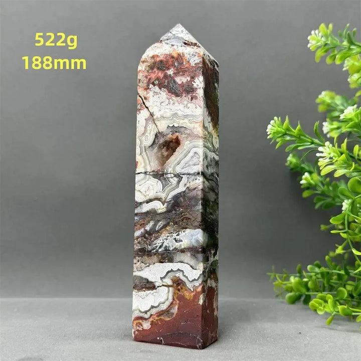 Natural Mexican Agate XL Obelisk Towers-Towers-Ali-1 522g 188mm-Mexican Agate-Crystal Destiny