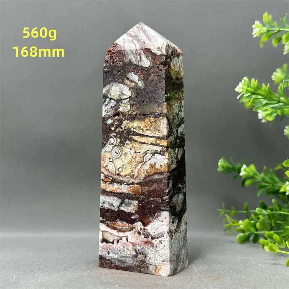 Natural Mexican Agate XL Obelisk Towers-Towers-Ali-10 560g 168mm-Mexican Agate-Crystal Destiny