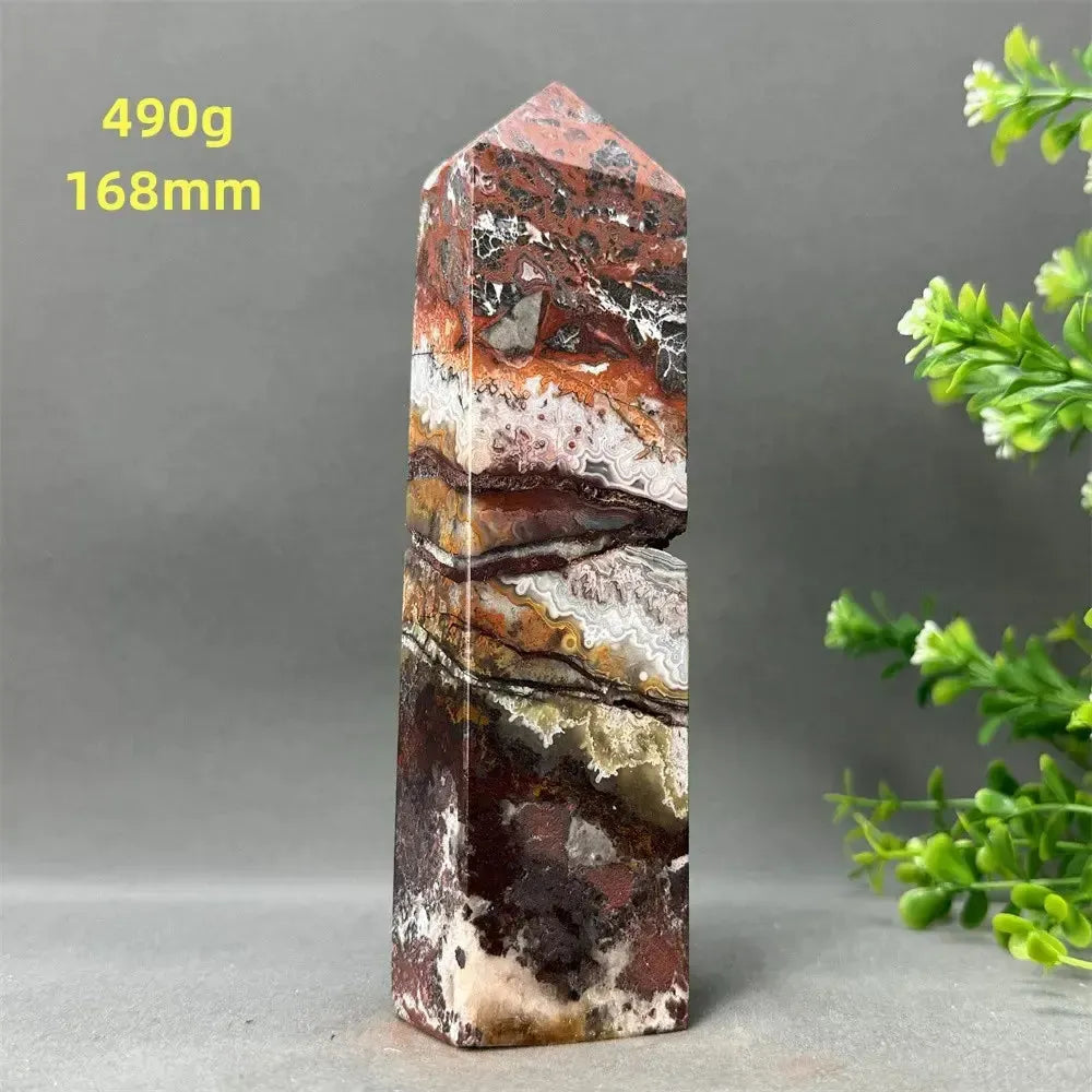 Natural Mexican Agate XL Obelisk Towers-Towers-Ali-11 490g 168mm-Mexican Agate-Crystal Destiny
