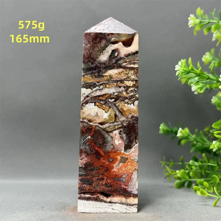 Natural Mexican Agate XL Obelisk Towers-Towers-Ali-12 575g 165mm-Mexican Agate-Crystal Destiny