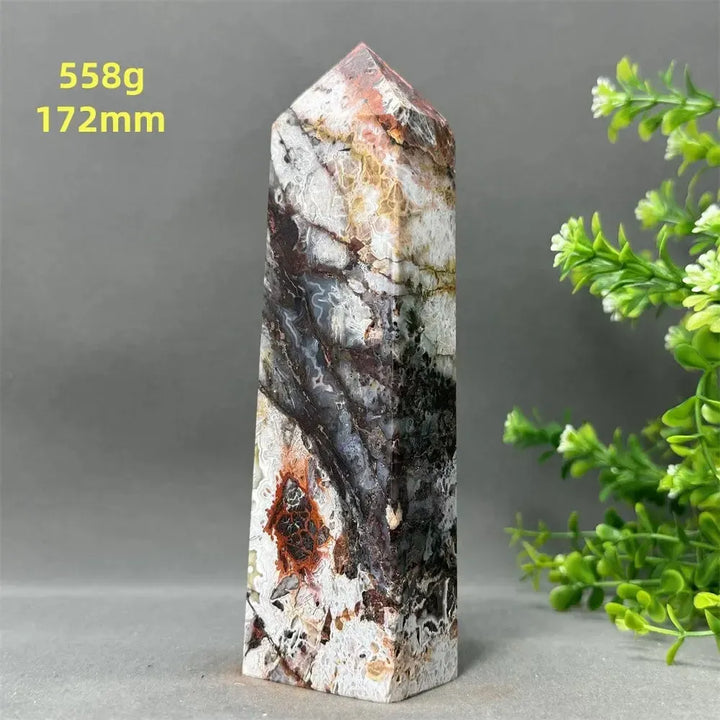 Natural Mexican Agate XL Obelisk Towers-Towers-Ali-13 558g 172mm-Mexican Agate-Crystal Destiny