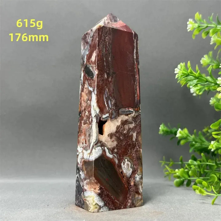 Natural Mexican Agate XL Obelisk Towers-Towers-Ali-14 615g 176mm-Mexican Agate-Crystal Destiny