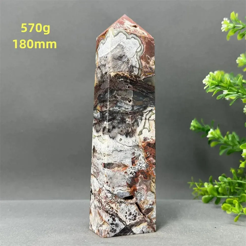 Natural Mexican Agate XL Obelisk Towers-Towers-Ali-3 570g 180mm-Mexican Agate-Crystal Destiny