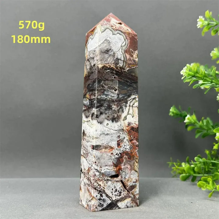 Natural Mexican Agate XL Obelisk Towers-Towers-Ali-3 570g 180mm-Mexican Agate-Crystal Destiny