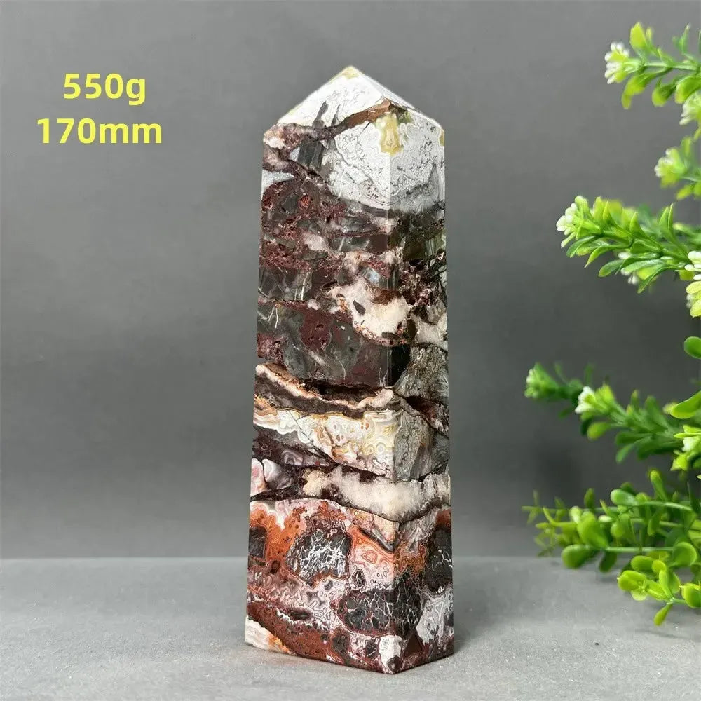 Natural Mexican Agate XL Obelisk Towers-Towers-Ali-4 550g 170mm-Mexican Agate-Crystal Destiny