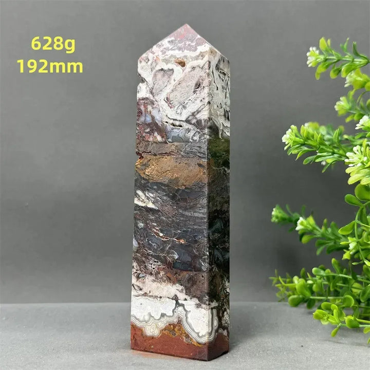Natural Mexican Agate XL Obelisk Towers-Towers-Ali-5 628g 192mm-Mexican Agate-Crystal Destiny