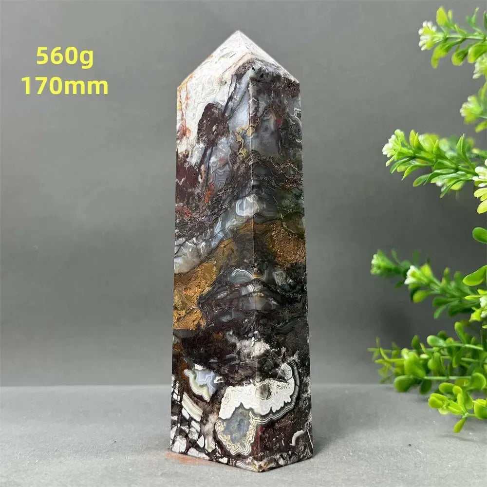 Natural Mexican Agate XL Obelisk Towers-Towers-Ali-6 560g 170mm-Mexican Agate-Crystal Destiny