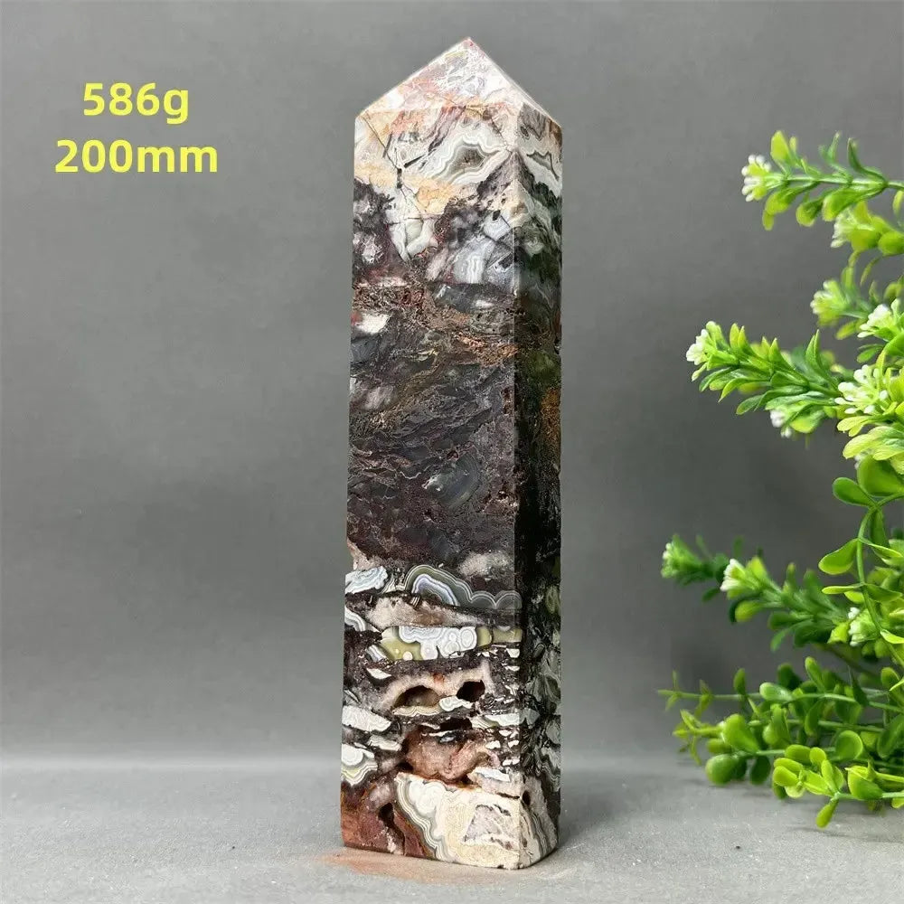 Natural Mexican Agate XL Obelisk Towers-Towers-Ali-7 586g 200mm-Mexican Agate-Crystal Destiny
