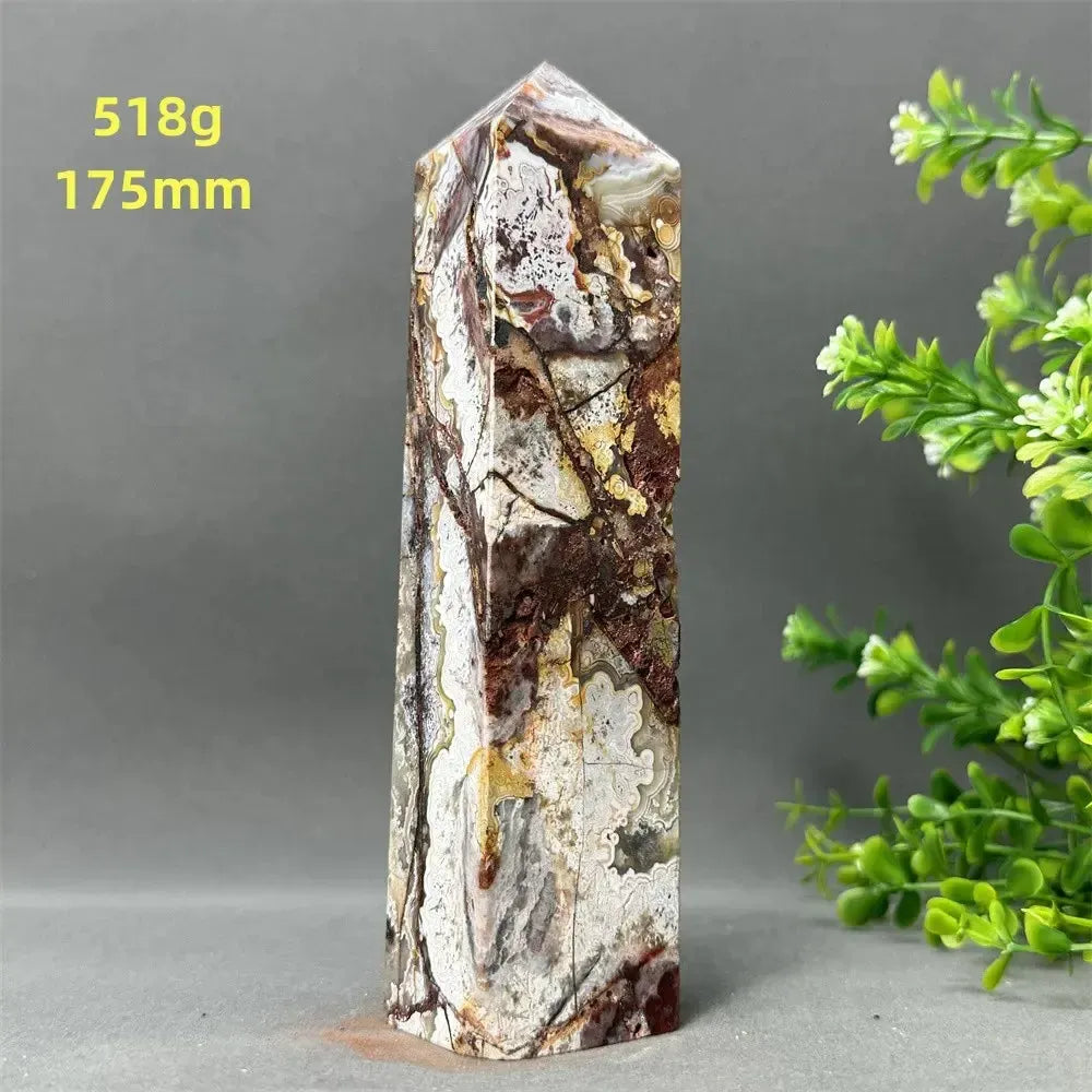 Natural Mexican Agate XL Obelisk Towers-Towers-Ali-8 518g 175mm-Mexican Agate-Crystal Destiny