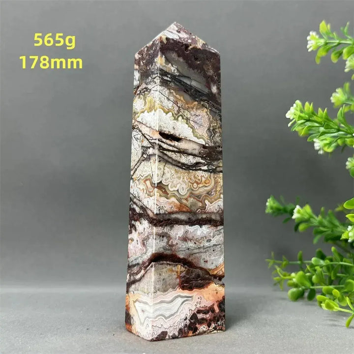 Natural Mexican Agate XL Obelisk Towers-Towers-Ali-9 565g 178mm-Mexican Agate-Crystal Destiny
