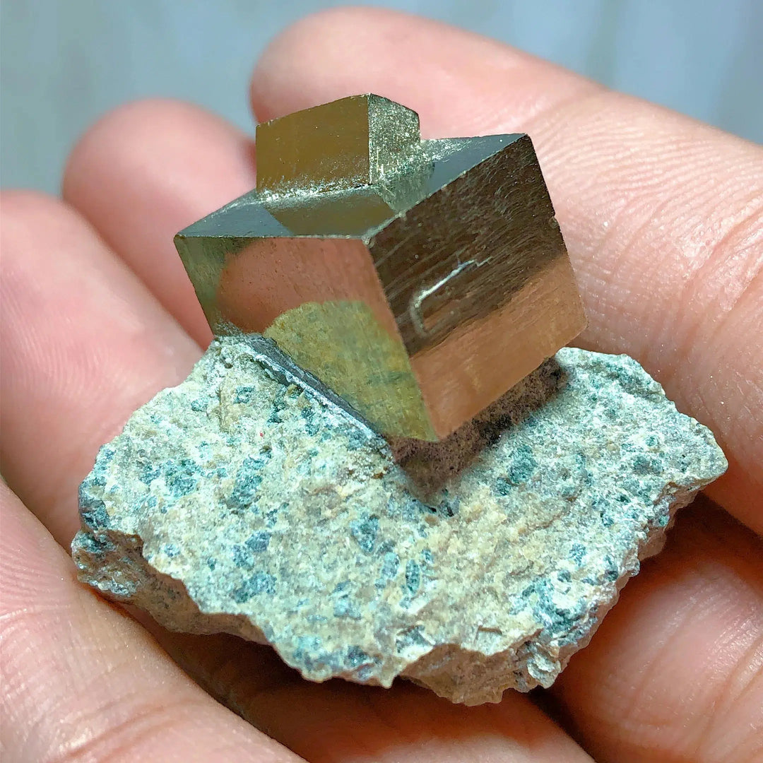 Natural Pyrite Raw Cube Specimen on Matrix