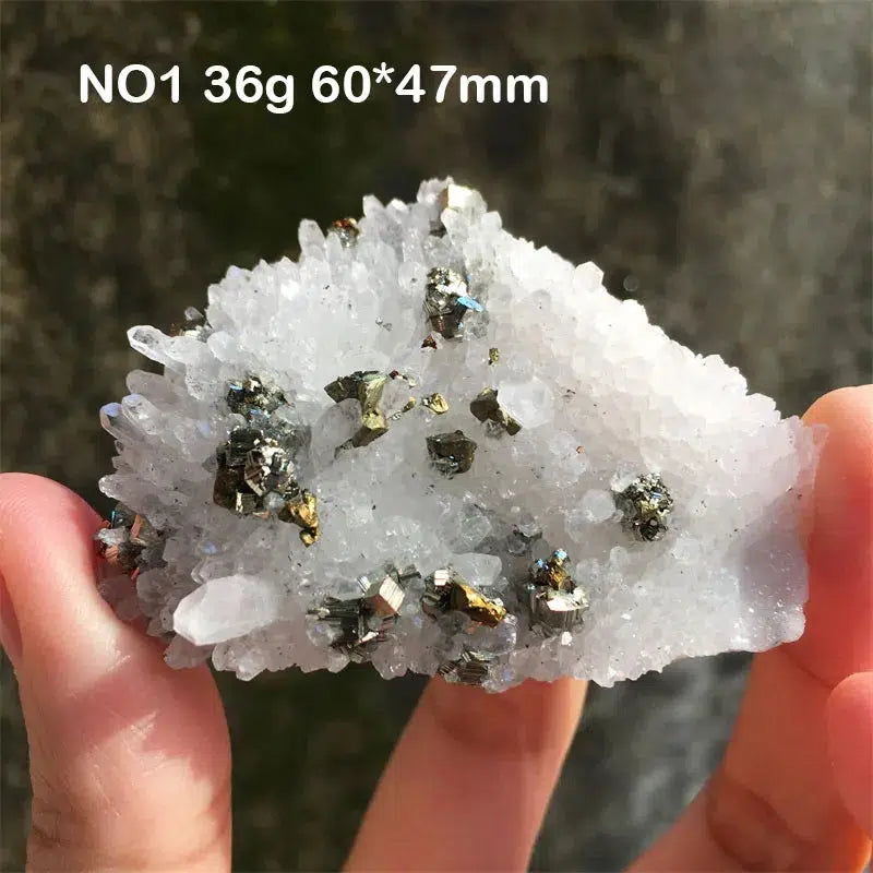 Natural Quartz With Chalcopyrite Cluster