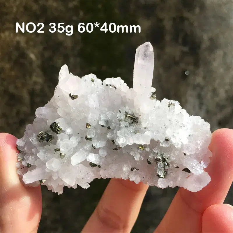 Natural Quartz With Chalcopyrite Cluster