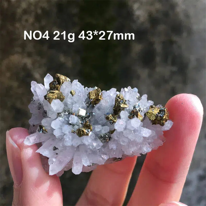 Natural Quartz With Chalcopyrite Cluster