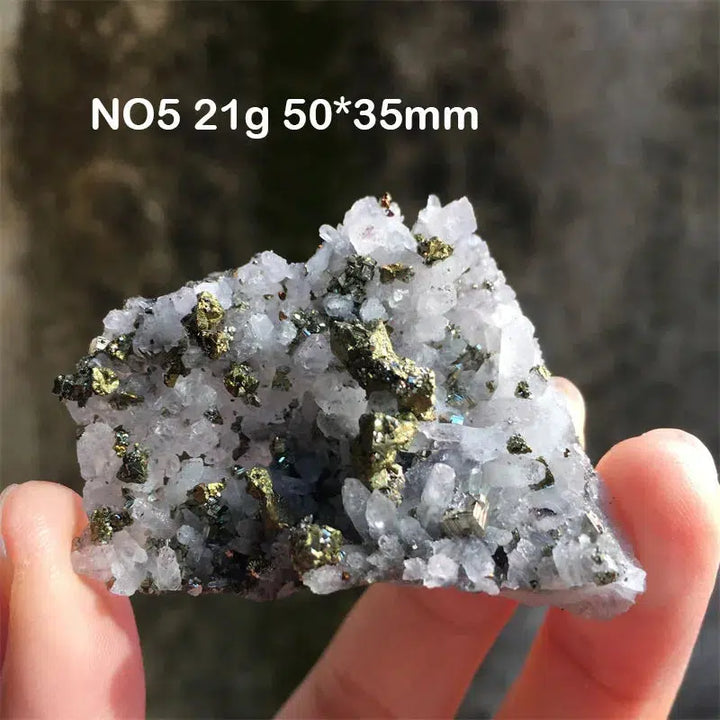 Natural Quartz With Chalcopyrite Cluster