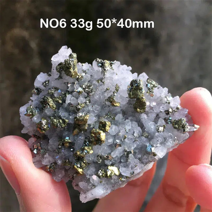 Natural Quartz With Chalcopyrite Cluster