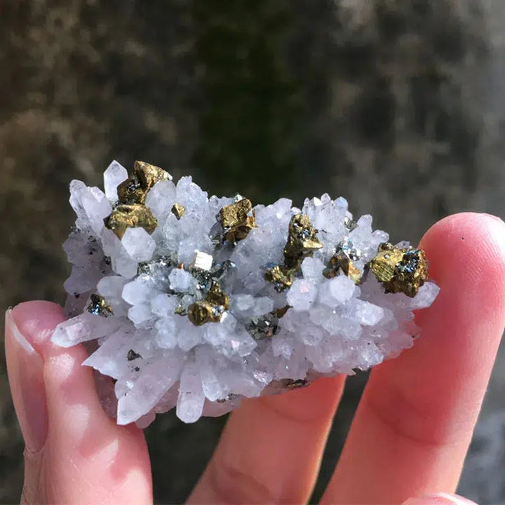 Natural Quartz With Chalcopyrite Cluster