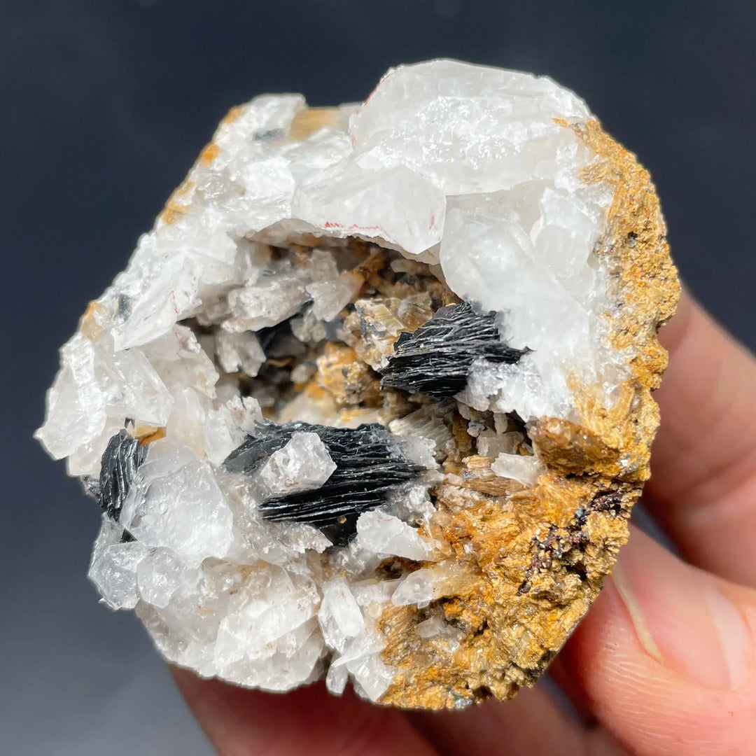 Natural Raw Specularite, Hematite, and Quartz Cluster