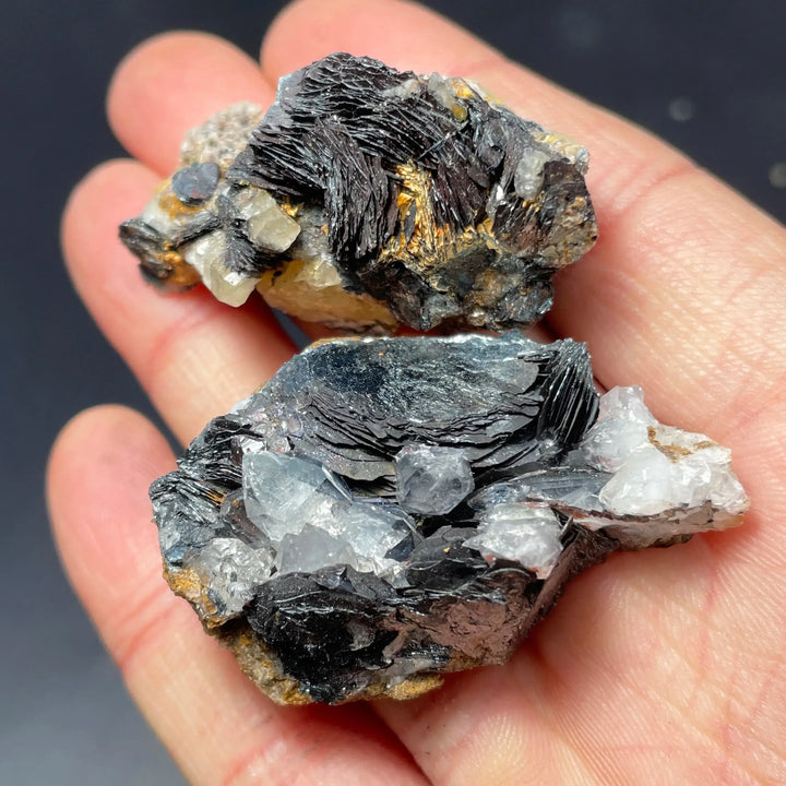 Natural Raw Specularite, Hematite, and Quartz Cluster