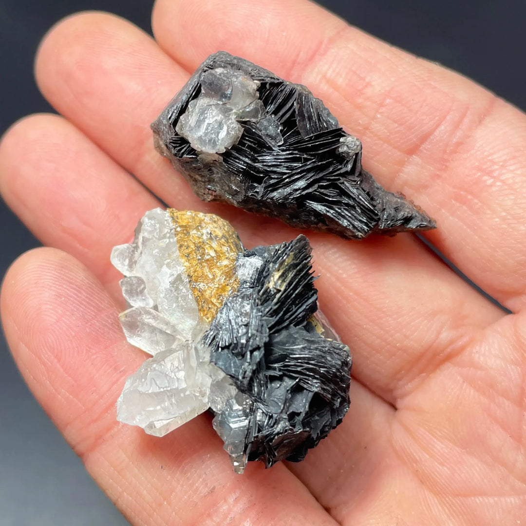 Natural Raw Specularite, Hematite, and Quartz Cluster