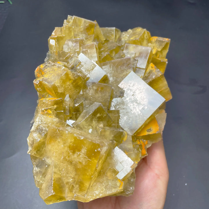 Natural Raw Yellow Fluorite Crystal Cluster