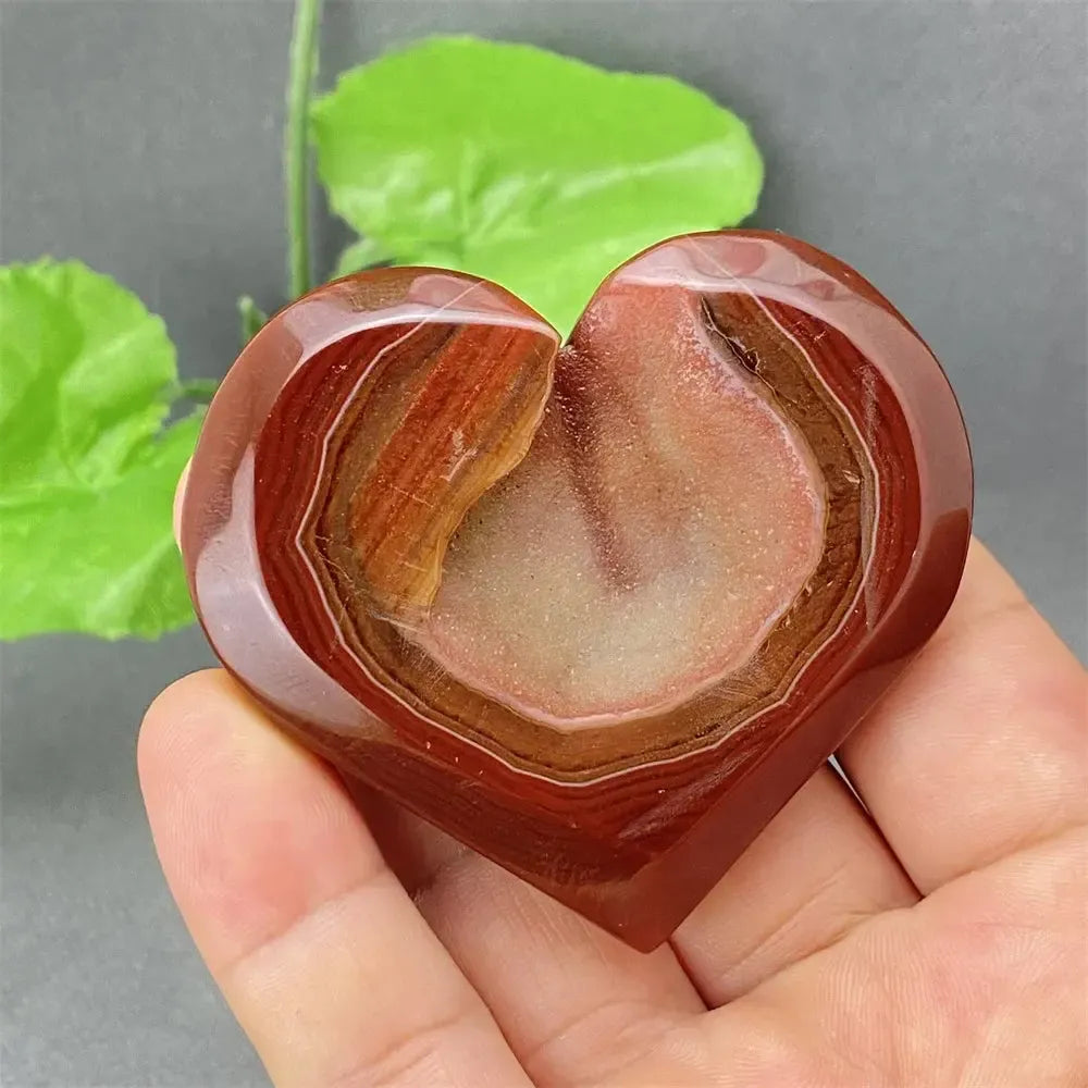 Natural Red Agate Geode Heart Shape Love Druze Heart Shape Home Decor Holiday Gift-Crystal Destiny-5 70g-Crystal Destiny