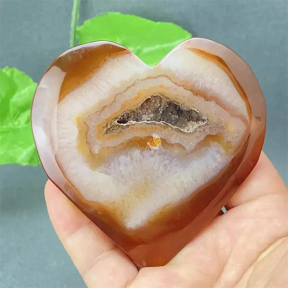Natural Red Agate Heart Geode Stone: Unique Druzy Crystal Decor-Hearts-Ali-1 146g-Red Agate-Crystal Destiny