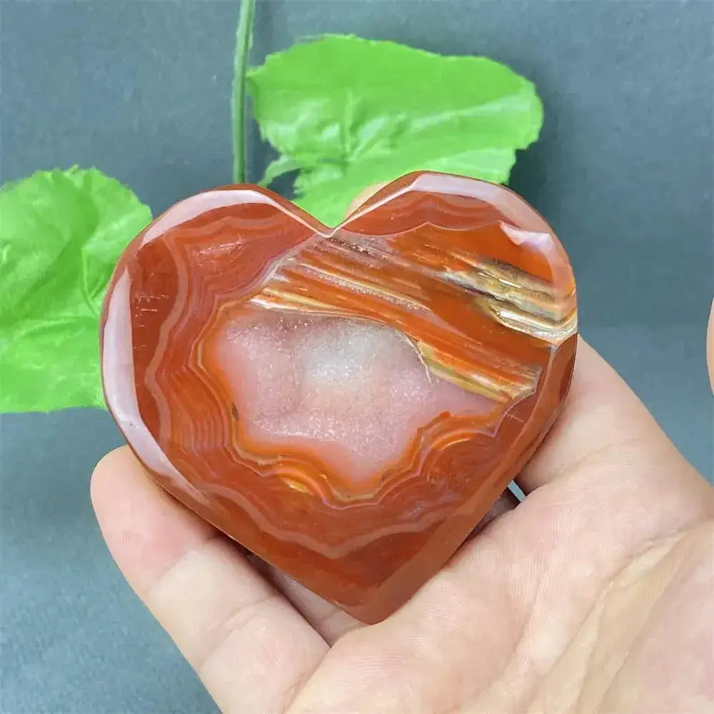 Natural Red Agate Heart Geode Stone: Unique Druzy Crystal Decor-Hearts-Ali-15 125g-Red Agate-Crystal Destiny