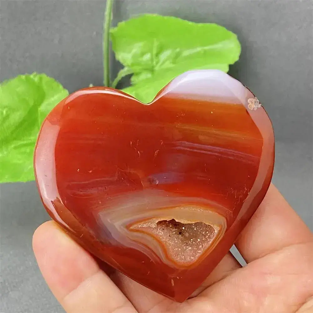 Natural Red Agate Heart Geode Stone: Unique Druzy Crystal Decor-Hearts-Ali-20 119g-Red Agate-Crystal Destiny