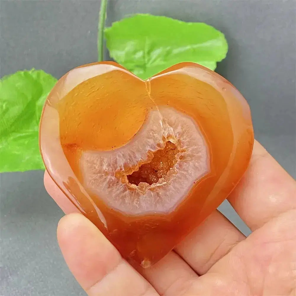 Natural Red Agate Heart Geode Stone: Unique Druzy Crystal Decor-Hearts-Ali-22 112g-Red Agate-Crystal Destiny