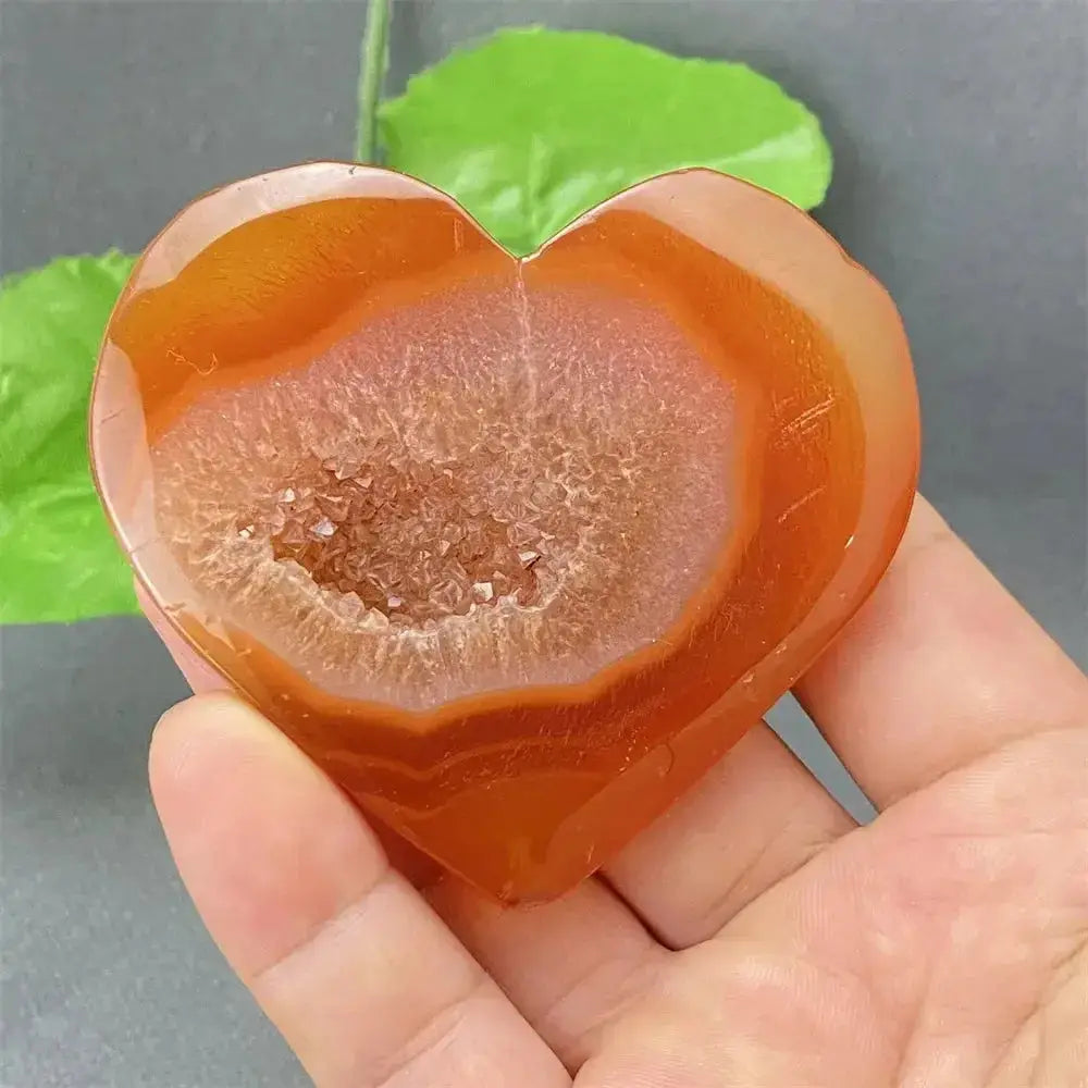 Natural Red Agate Heart Geode Stone: Unique Druzy Crystal Decor-Hearts-Ali-24 105g-Red Agate-Crystal Destiny